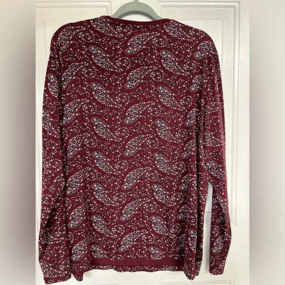 Lands' End Burgundy Paisley Women's Blouse - Picture 3 of 3